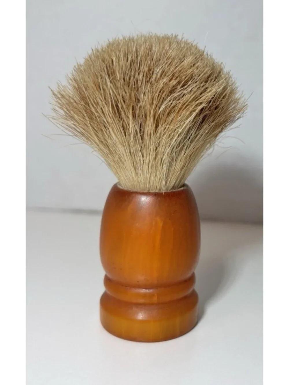 Vintage Butterscotch Bakelite Shaving Brush KLENZO U.S.A. Pure Badger B1130